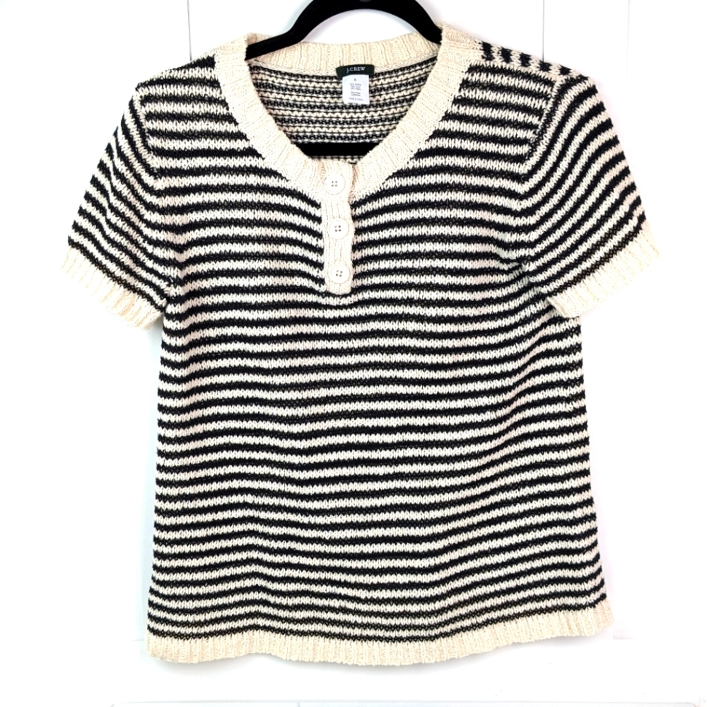 J. Crew Factory Striped Short Sleeve Sweater